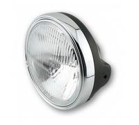 SHIN YO Phare LTD, insert H4 de 7 pouces avec verre en relief, noir brillant (Black)