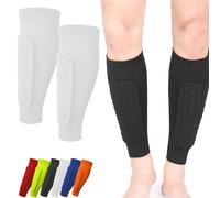 Shinbang Protector 2.0, Shin Defender Shin Guards, Ski Sports Elastic Shin Bang Protetcor with Honeycomb Pads for Kids and Aldult (White,M)