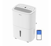 SHINCO WIFI Déshumidificateur Portable 50L/Jour avec Pompe de Relevage, Purificateur d'air, Filter à Charbon Actif, Minuterie 24h, Drainage Continu, Fonction Sèche-Linge, Blanc