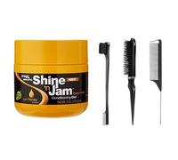 Shine and Jam Ensemble de 3 brosses à cheveux avec gel capillaire professionnel pour des coiffures élégantes et des outils de contrôle des bords
