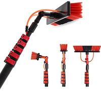 Shine Brosse de lavage avec manche télescopique de 4,6 m - Manche télescopique pour nettoyage des vitres - Manche extensible avec brosse à eau, panneaux solaires