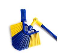 Shine Brosse extensible pour gouttière et angles jusqu’à 3,6 m - 5 pièces avec tête inclinable à 90° - Ergonomique - Bleu/Jaune