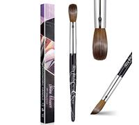 Shine Chance Pinceau acrylique pour nail art, taille 16, 100 % cheveux Kolinsky 100 % purs, brosse à ongles ovale pour application acrylique, outil professionnel d'extension d'ongles, outil de