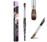 Shine Chance Pinceau acrylique pour nail art, taille 8, 100 % cheveux Kolinsky ovales pour application, extension professionnelle, outil de manucure, stylo de dessin à domicile, noir
