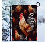 Shine Coq Drapeau de jardin double face 30,5 x 45,7 cm - Décoration de printemps pour la maison, la cour saisonnière - Décoration extérieure pour les vacances