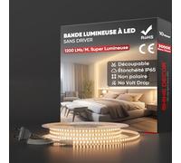 Shine Decor 10m Bande Lumineuse LED, 220V Autocollante Silicone Bande LED étanche IP65, SMD 2835 120 leds/m Ultra Haute Luminosité pour Cuisine Jardin Eclairage LED (Blanc Chaud, Certifié CE)