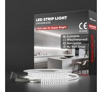 Shine Decor 10m Bande Lumineuse LED, 220V Autocollante Silicone Bande LED étanche IP65, SMD 2835 120 leds/m Ultra Haute Luminosité pour Décoration Maison Cuisine Jardin Eclairage LED (Blanc Froid)