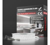 Shine Decor 20m Bande Lumineuse LED, 220V Autocollante Silicone Bande LED étanche IP65, SMD 2835 120 leds/m Ultra Haute Luminosité pour Cuisine Jardin Eclairage LED (Blanc Froid, Certifié CE)