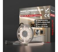 Shine Decor 2m Bande Lumineuse LED, 220V Autocollante Silicone Bande LED étanche IP65, SMD 2835 120 leds/m Ultra Haute Luminosité pour Cuisine Jardin Eclairage LED (Blanc Naturel, Certifié CE)