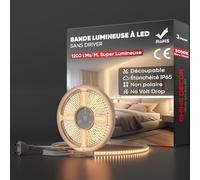 Shine Decor 3m Bande Lumineuse LED, 220V Autocollante Silicone Bande LED étanche IP65, SMD 2835 120 leds/m Ultra Haute Luminosité pour Cuisine Jardin Eclairage LED (Blanc Chaud, Certifié CE)