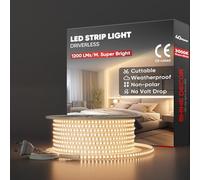 Shine Decor 40m Bande Lumineuse LED, 220V Autocollante Silicone Bande LED étanche IP65, SMD 2835 120 leds/m Ultra Haute Luminosité pour Décoration Maison Cuisine Jardin Eclairage LED (Blanc Chaud)