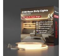 Shine Decor Bande lumineuse LED COB 230V, Ruban Lampe étanche IP65, 286 leds/m Ultra Haute Luminosité Bande Lumière pour Décoration Maison Cuisine Jardin Eclairage (Blanc Chaud,10m)