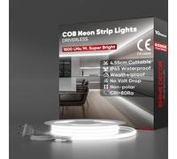 Shine Decor Bande lumineuse LED COB 230V, Ruban Lampe étanche IP65, 286 leds/m Ultra Haute Luminosité Bande Lumière pour Décoration Maison Cuisine Jardin Eclairage (Blanc Froid,10m)