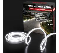 Shine Decor Neon Ruban LED 2m, 230V Bande lumineuse, IP65 Etanche, 10W/M, 350LM/M, 120 leds/m Neon LED Strip pour Décoration Maison Cuisine Jardin Eclairage LED (Blanc Froid)