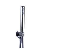 Shine Ensemble de Douche chromé avec poignée en Laiton, Plastique ABS/Laiton Massif avec Support de Sortie, Tuyau réglable en Acier Inoxydable (Couleur : A)