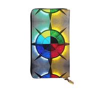 Shine in all directions Portefeuille long en cuir tendance pour filles et femmes avec plusieurs compartiments, noir, taille unique, Noir , Taille unique