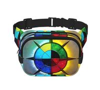 Shine in all directions Sac banane carré double couche avec sangle réglable pour activités de plein air, noir, taille unique, Noir , Taille unique