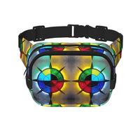 Shine in All Directions Sac banane carré double couche avec sangle réglable sur la poitrine, pour voyage, entraînement, course à pied, imprimé avec