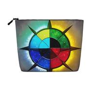 Shine in All Directions Trousse de maquillage imperméable en imitation lin avec fermeture éclair pour vos besoins quotidiens ou de voyage, Noir , Taille unique