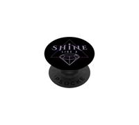 Shine Like A Diamond Violet Inspiration Motivation Élégante PopSockets PopGrip Adhésif