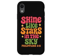 Shine Like Stars Philippians 2:15 Verse biblique chrétienne des années 70 Coque pour iPhone XR