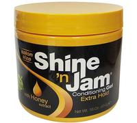 Ampro Shine-n-Jam Maximum Hold - Infused with Honey Extract to Strengthen Hair - Great for Taming Fringe, Ponytails, Soft Weaves, and Braids - Keeps Tresses Firm with Non-Greasy Shine - 454 g