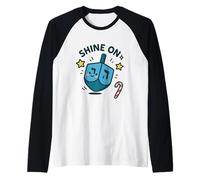 Shine on Dreidel Joli Motif de Hanoukka Manche Raglan