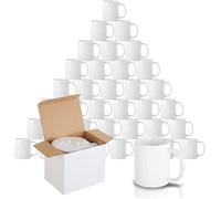 shine planet Tasses à sublimation vierges Tasses à café blanches à sublimation de 33 cl Tasses à sublimation à grande anse avec coffrets cadeaux (72)
