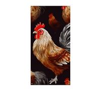 Shine Rooster Couverture de porte Bannière 90 x 180 cm Bannières de fête Panneau de bienvenue saisonnier Décoration verticale à suspendre pour porche entrée Jardin Décor