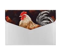 Shine Rooster Organiseur de documents en accordéon à 6 poches avec étiquettes, enveloppes en plastique avec fermeture à pression 33 x 23 cm