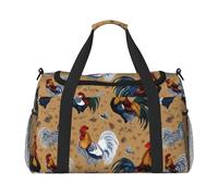 Shine Rooster Sac de voyage avec fermetures éclair et poignées, grand sac de sport pliable pour vacances en famille, Noir , Taille unique