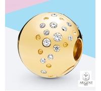 Shine Star Points Plaqué Or Clip Charme Compatible Pandora Bracelets
