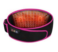 SHINE WELL Ceinture de massage pour le dos pour soulager la douleur des tissus profonds, ceinture de massage de thérapie par lumière rouge avec 3 niveaux de chaleur et vibration, masseur bas du dos