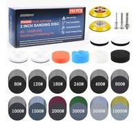 Shineboc Disque Abrasif 50mm 193 Pièces Renovateur Phare Voiture Disques a Poncer Papier Abrasif à l'eau et à sec Disque Poncage pour Dremel