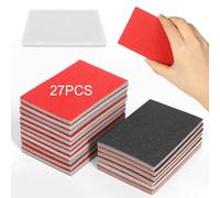 Shineboc éPonges Abrasive, 27 éPonges de PonçAge Grain P180-P3000, Bloc de PonçAge éPonge de PonçAge à l'eau Pads de PonçAge à l'eau pour Bois Construction à Sec MéTal Peinture