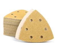 Shineboc Papier de verre triangulaire │60 feuilles │6 trous │ 93 x 93 x 93 mm │ grain 800 │ Pour ponceuse Delta │ feuilles abrasives │ tampons triangulaires feuilles abrasives │ tampons triangulaires