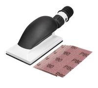 Shineboc Ponceuse manuelle avec aspiration, 125 x 70 mm, avec 5 bandes abrasives en maille crochet grain P80, P120, P180, P240, P400, ponçage sans poussière
