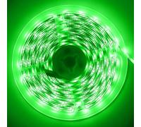 ShineBurky 12V Led Bande Verte 5M, LED Strip Flexible Découpable 300 SMD2835 LEDs Bande Lumineuse Auto-Adhésive Etanche pour Intérieur Chambre Pub Cuisine Noël Décoration, Pas d'adaptateur secteur
