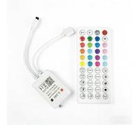 ShineBurky 44 Touches Telecommande LED, DC5V-24V 4 Broches RGB Contrôleur, avec Contrôle APP, Synchronisation Musicale, Télécommande IR, pour Bande LED RGB, Blanc