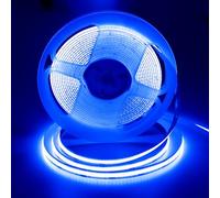ShineBurky COB Ruban LED 5M Bleu, 12V Bande LED COB CRI93+ Largeur 8mm Bandeau Lumineuse LED Flexible Découpable pour Chambre TV Rétroéclairage Cuisine Décor DIY (Sans Alimentation)