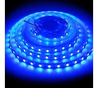 ShineBurky Ruban LED 5M Bleu, 12V Bande LED 5 Mètres 300LEDs SMD5050 Bandeau Lumineux LED Strip Light Flexible pour Intérieur Extérieur Chambre TV Noël Décoration DIY (Sans Alimentation)