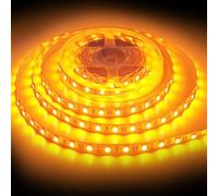 ShineBurky Ruban LED 5M Jaune, 12V Bande LED 300LEDs SMD5050 Dimmable | Bandeau Lumineux LED Strip Light Flexible pour Intérieur Extérieur Chambre TV Noël Décoration DIY (Sans Alimentation)