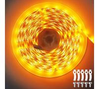 ShineBurky Ruban LED 5M Jaune, 12V Bande LED 5 Mètres IP65 Étanche 300LEDs SMD2835 Bandeau Lumineux LED Flexible pour Intérieur Extérieur Chambre TV Noël Décoration (Sans Alimentation)