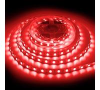 ShineBurky Ruban LED 5M Rouge, 12V Bande LED 5 Mètres 300LEDs SMD5050 Bandeau Lumineux LED Strip Light Flexible pour Intérieur Extérieur Chambre TV Noël Décoration DIY (Sans Alimentation)