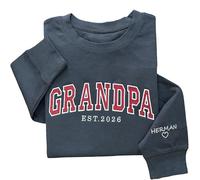 shinedian Sweat à capuche brodé personnalisé avec inscription « Est. Year » et nom de l'enfant sur la manche, pour papa, mari, grand-père, fête des pères