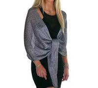 ShineGlitz Châles et écharpes pour robes de soirée - Châles métalliques à paillettes pour femme - Châle étincelant cadeau de mariage, taille unique