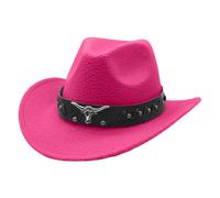 SHINEHUA Chapeaux Cowboy Western pour Hommes Chapeaux Fedora à Large Bord pour Femme Chapeau Western Chapeauxs de Soleil Chapeau d'équitation Le Rancher Westerns Chapeauxs en Feutre (54)