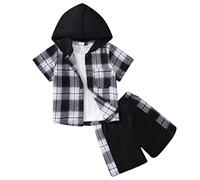 SHINEHUA Ensemble Bébé Garçon Été 2 Pcs T Shirt À Manches Courtes Shorts Taille Elastique Confortable Shirt Pantalon Court Taille Élastique Ensemble Doux pour Bébé Garçon