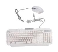 SHINEOFI 1 Ensemble Clavier et Souris Mécaniques Ergonomiques RGB Rétroéclairés Ensemble Design Texturé et Conflit pour Joueurs Compatible Pc Blanc