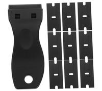SHINEOFI 1 Ensemble Lame De Retrait De Colle Scrapper Pour Lames De Remplacement Outil Nettoyage Couteau à Mastic Grattoir à Plâtre Dissolvant Racleur De Joint Plastique Noir